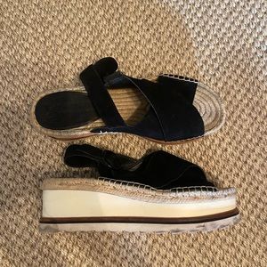 Marc Fishers Black Wedge Espadrille